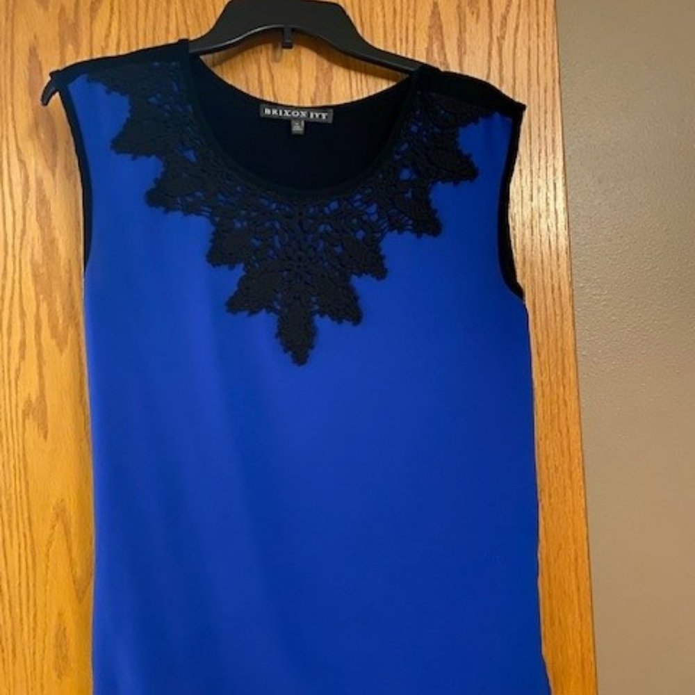 Royal blue sleeveless blouse